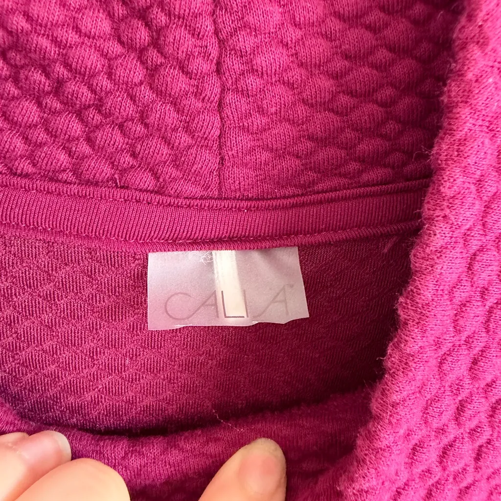Calia by Carrie Underwood Magenta Ribbed Cowl Neck Sweatshirt Womens L Athletic Purple Size L - Image 3