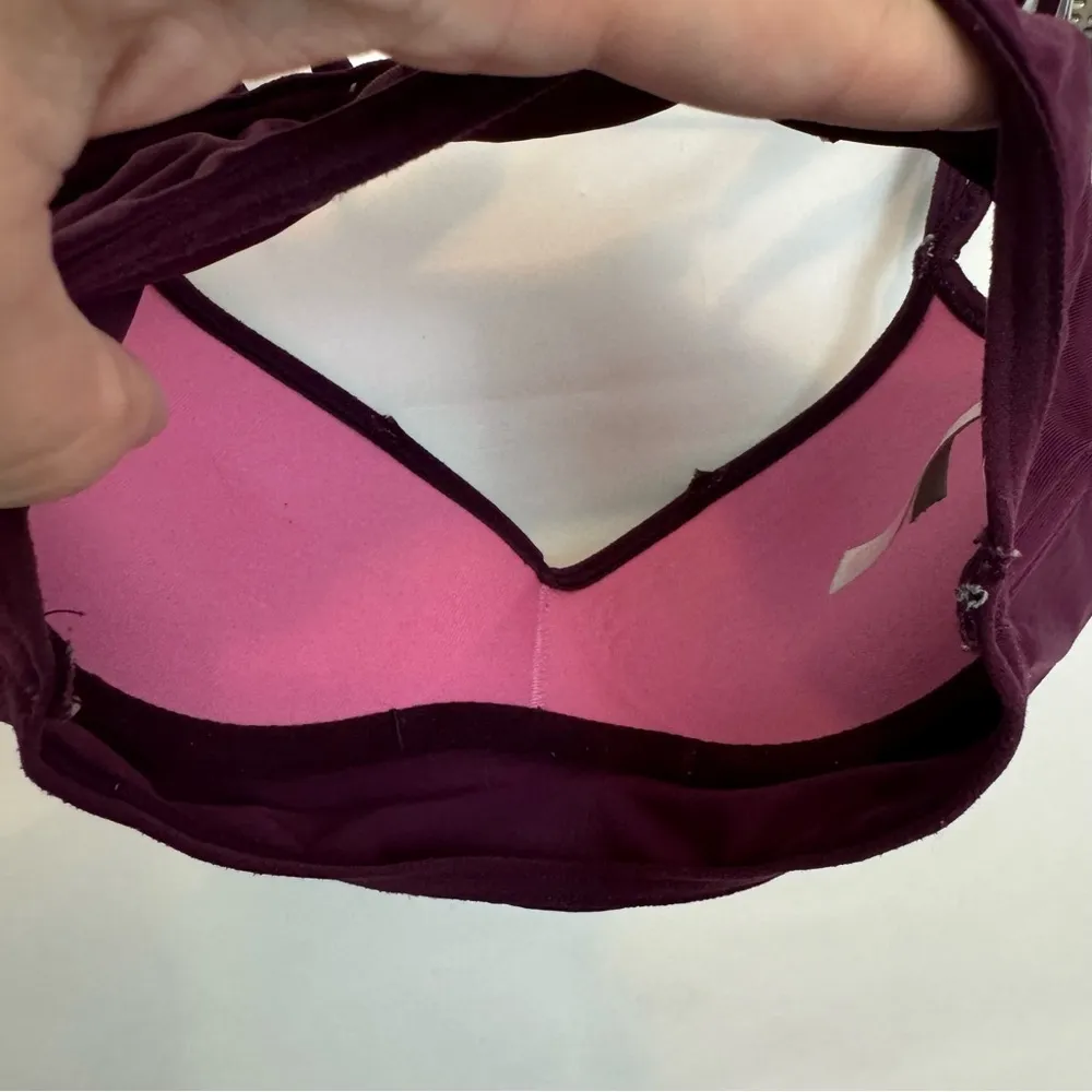 Victoria’s Secret PINK strappy maroon bralette xsmall - Image 4