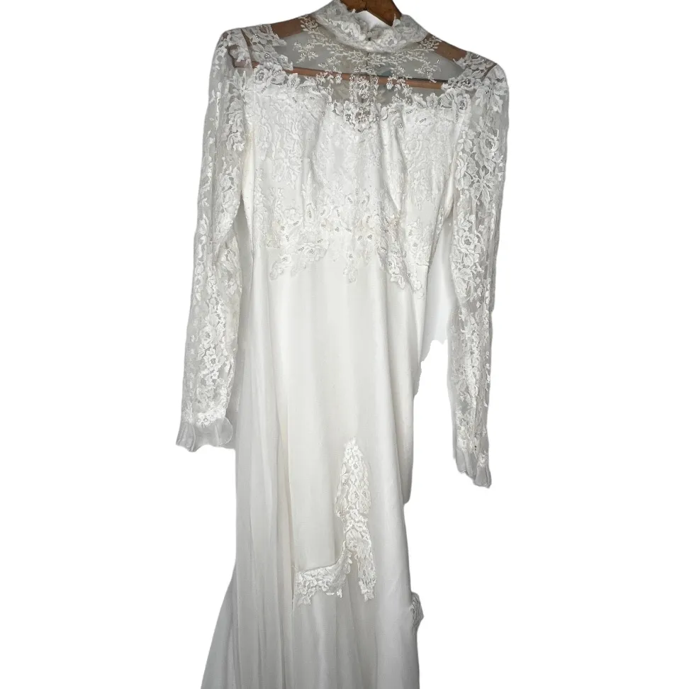 Vintage ILGWU‎ Wedding Dress White Size 12 - Image 2