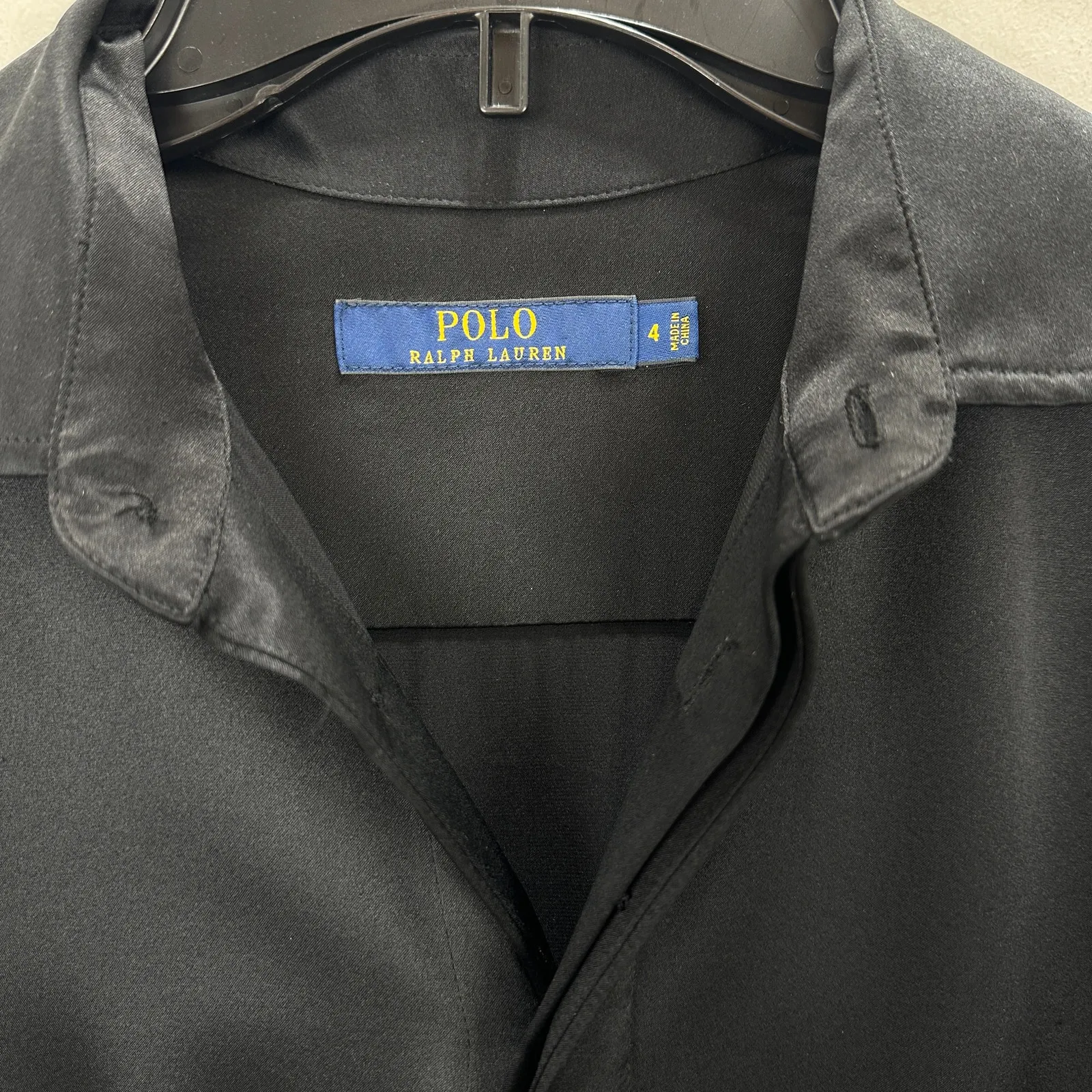 Polo Ralph Lauren Alai Silk Wrap Jumpsuit Long Sleeve Formal Evening Black US 4 - Image 4