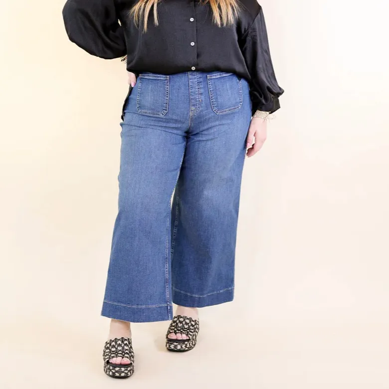 SPANX Every wear Cropped Wide Leg Denim Jeans With Patch Pockets Size 3X - Image 2