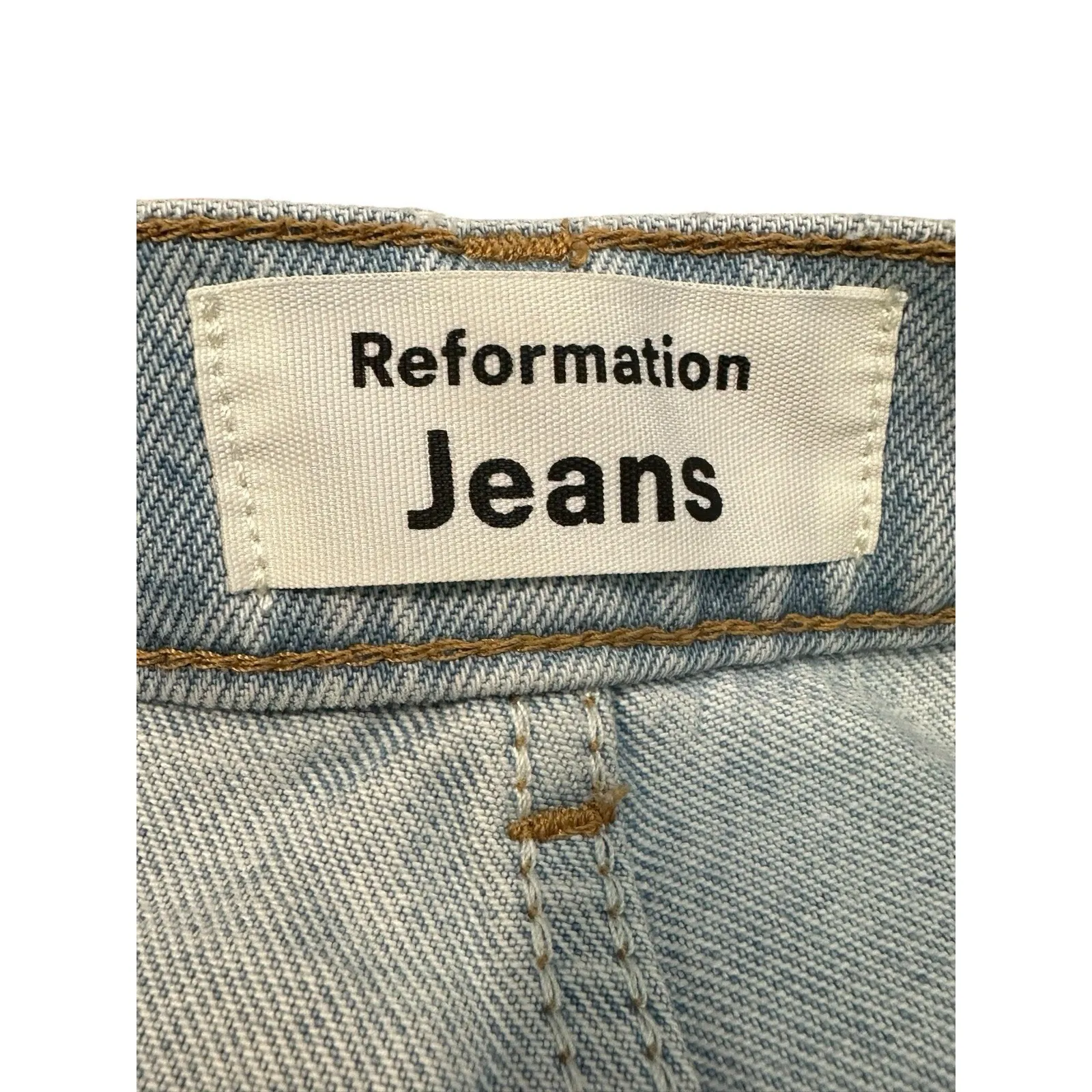 Reformation High Rise Straight Jeans‎ Women Button Fly Sz 29 Blue Tahoe #T5-8 - Image 2