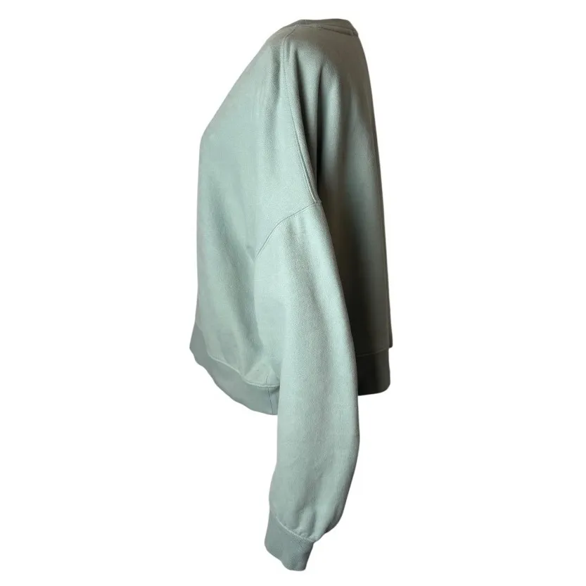 Rails Sweatshirt Women Large Light Seafoam Green Hilda Gathered Sleeve Cropped - Image 8