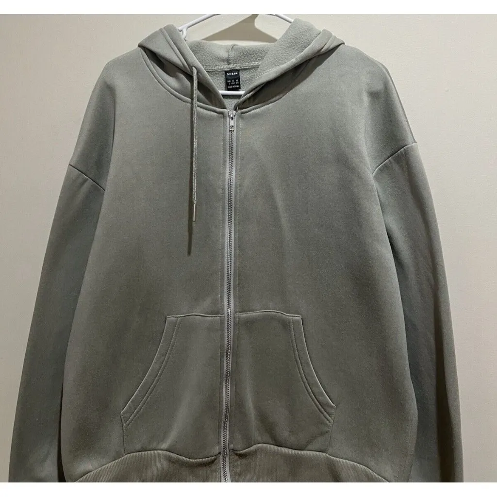 Shein Sweat Jacket/Hoodie Jacket Size Large ~ Light Green - Image 3