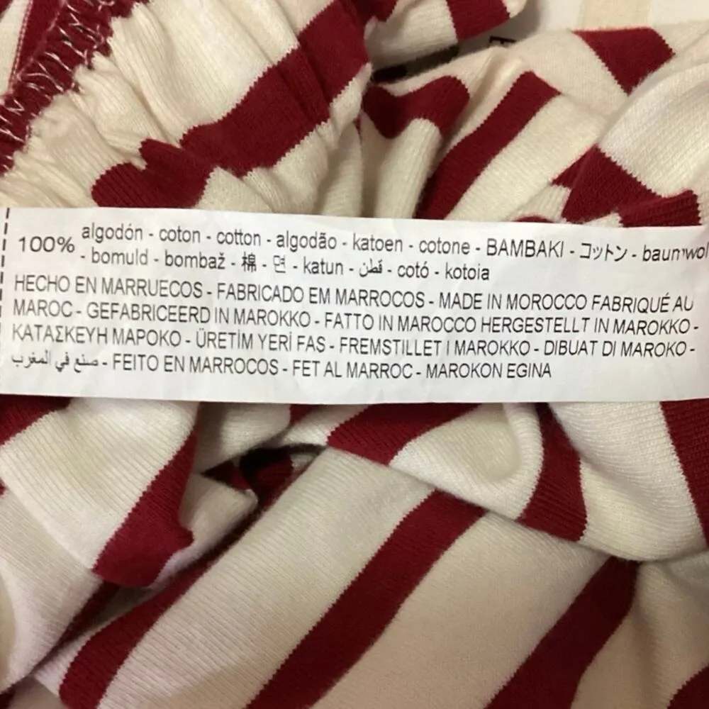 NEW Zara Striped White Red Long Sleeve Crop Pullover T-shirt Tee Sweater Top M - Image 4