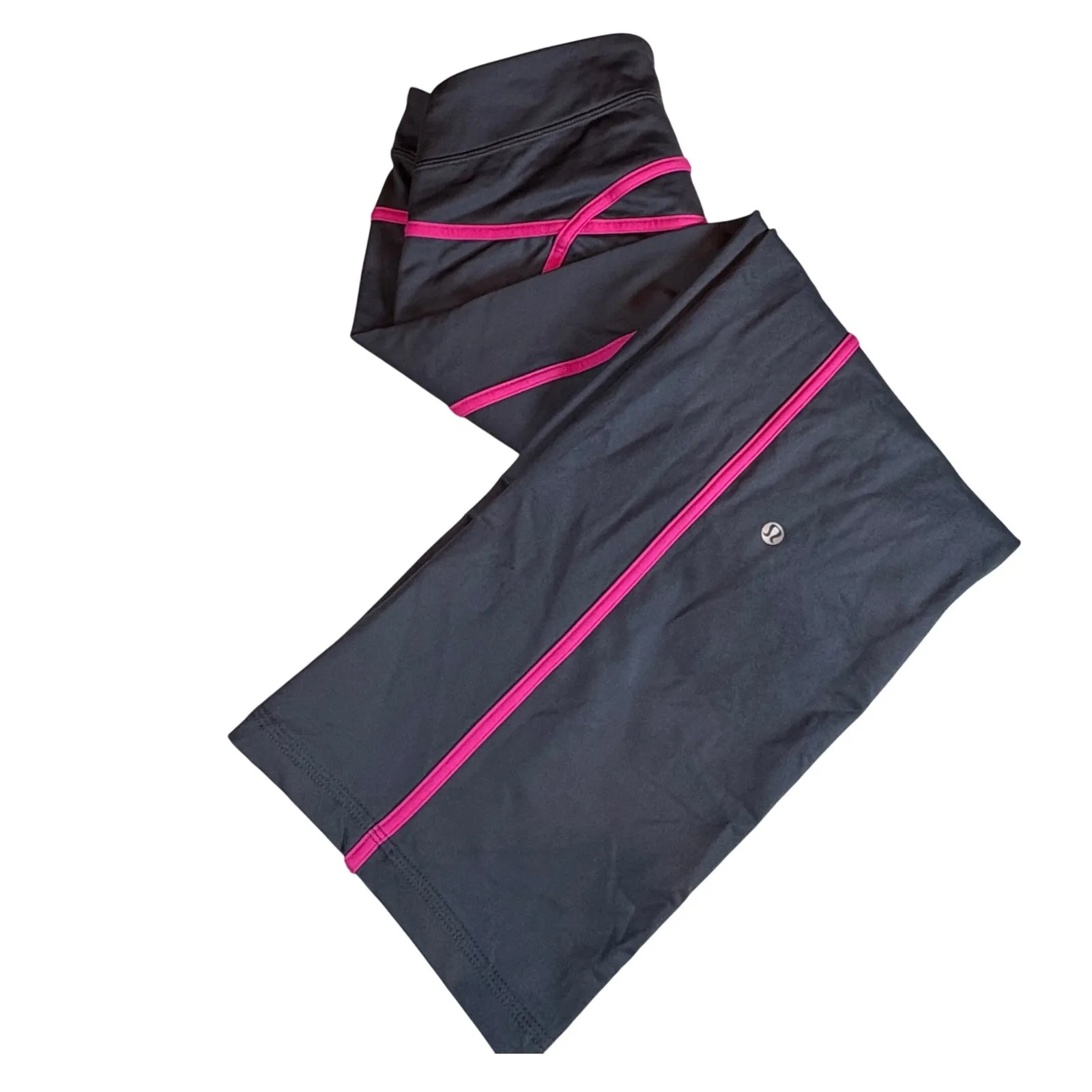 Lululemon Groove Pants Wide Leg Yoga Pants Gray with Pink Trim Size‎ 6 - Image 3