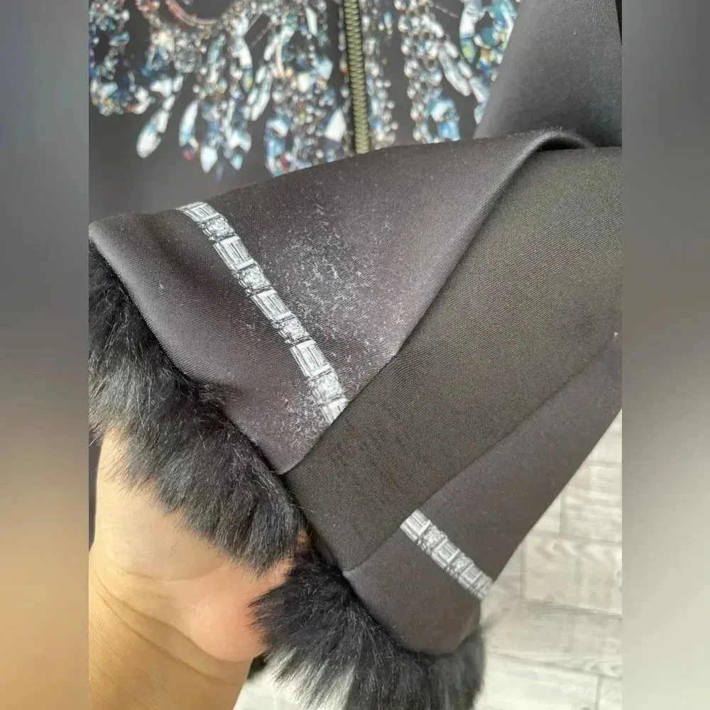 Clover Canyon Chandelier Print Blazer Jacket reversible faux fur medium - Image 5