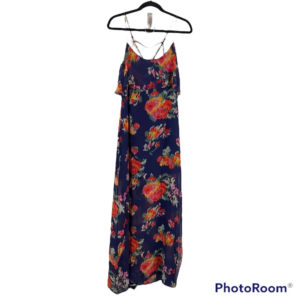 Joie Women's Thura Blue Floral Tiered Maxi Silk Slip Dress Size S - Image 2