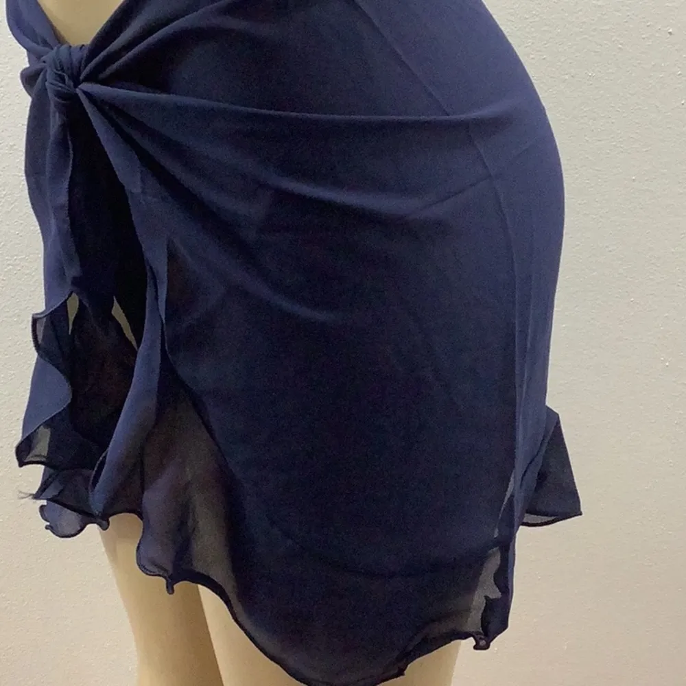 Zuliana lettuce trim beach cover up/sarong. Made in USA. New With Tags Blue Size undefined - Image 3