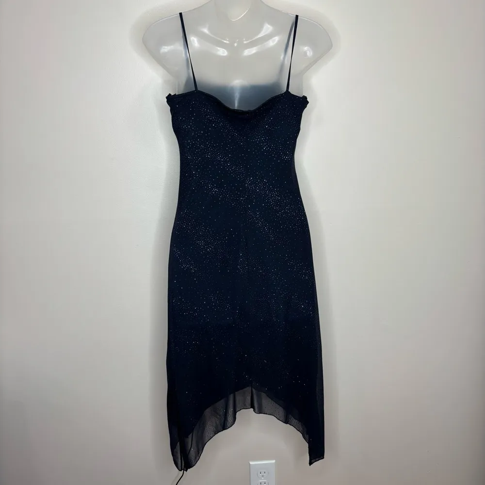 City Triangle Y2K 90s Glitter sparkle Cocktail dress dark blue Black size medium - Image 2