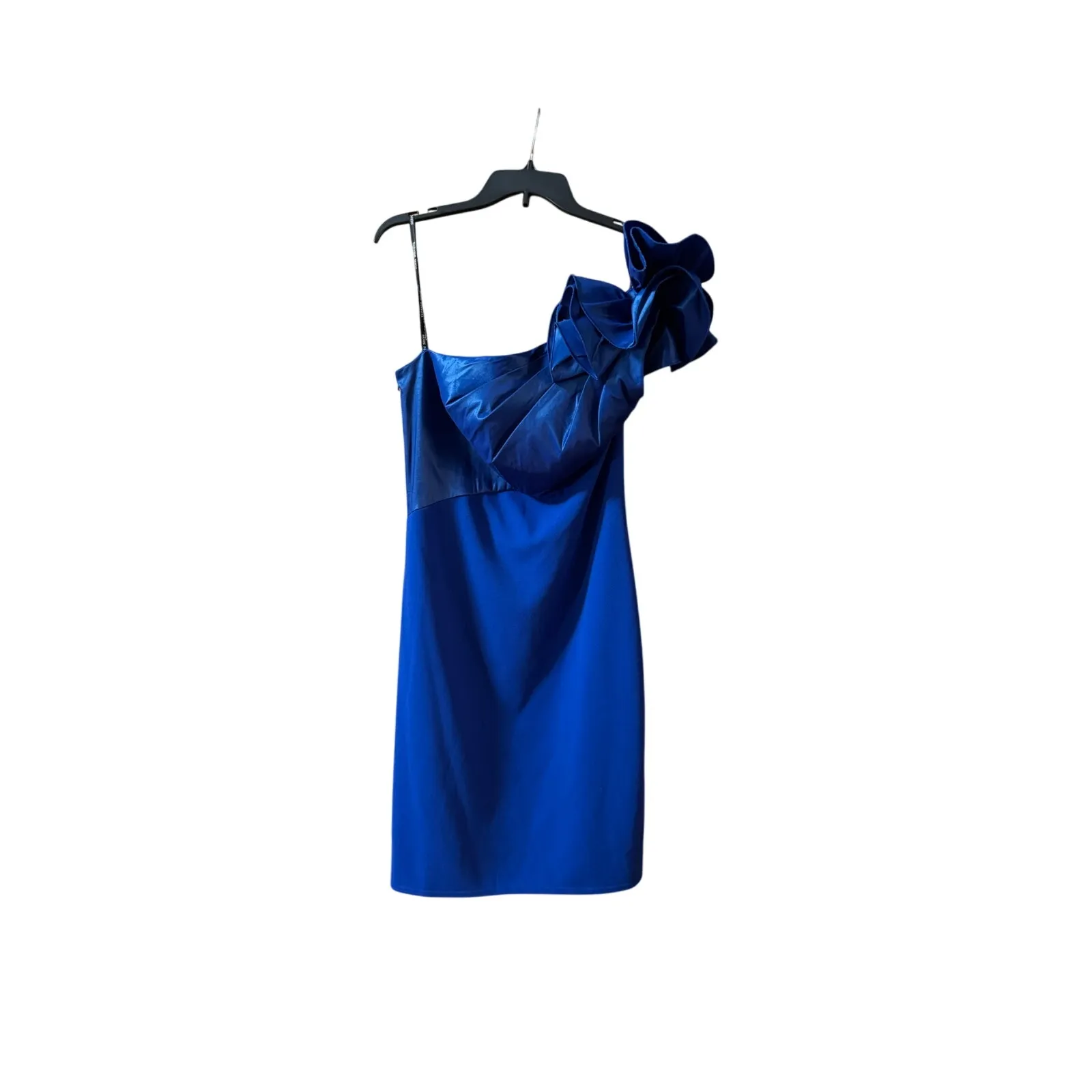 Tadashi Shoji ARIA Mystic Blue One-Shoulder Gown - Large (Nee) $418.00 retail - Image 4