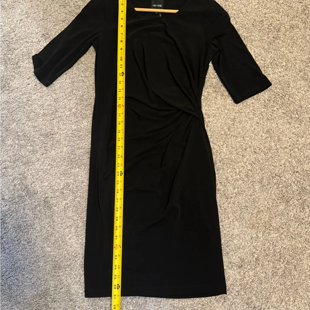 NIC & ZOE BLACK 3/4 SLEEVE DRESS sz XS - Image 8