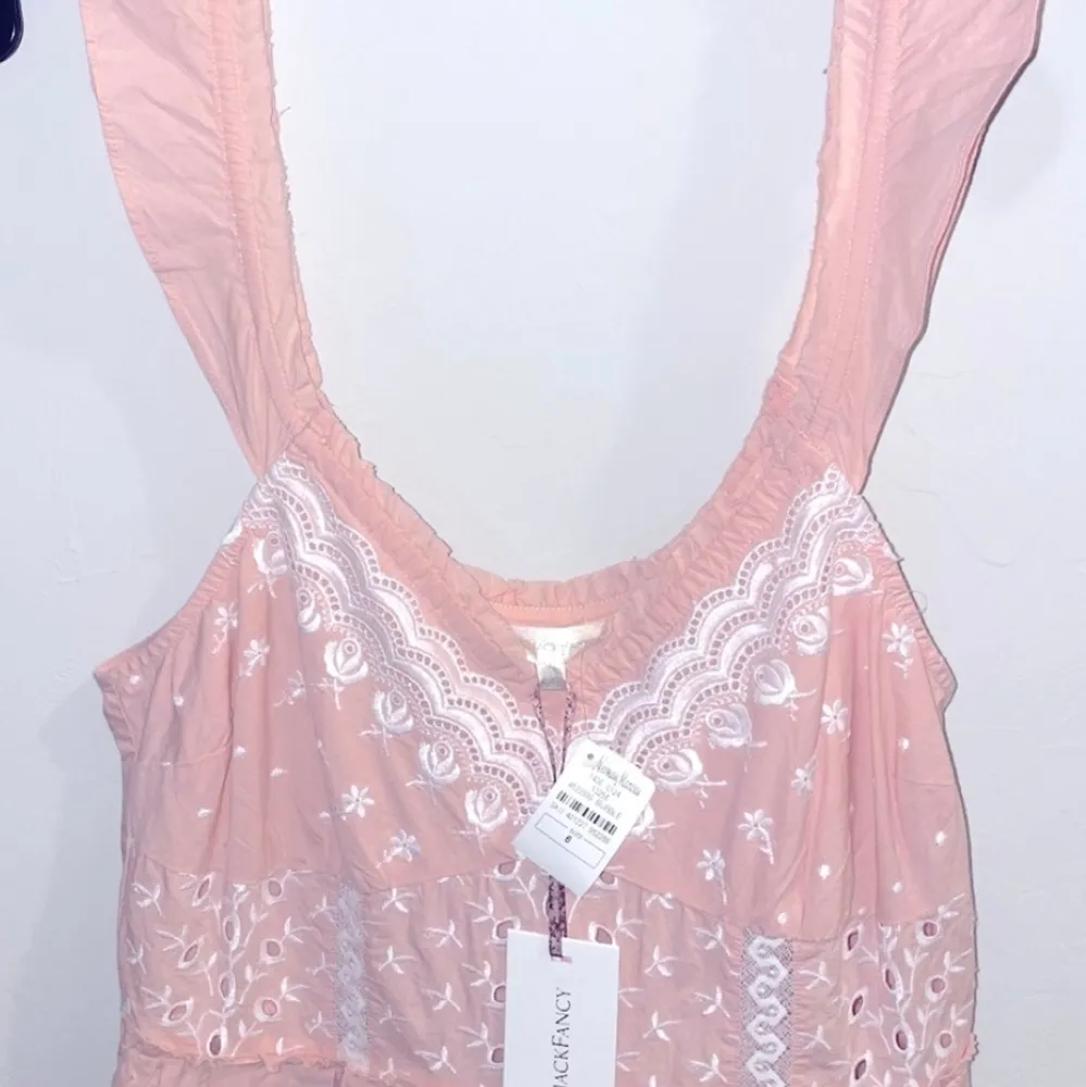NWT LoveShackFancy Mochi Mini Dress Pink Size 6 Eyelet Sleeveless Pleated Boho - Image 10