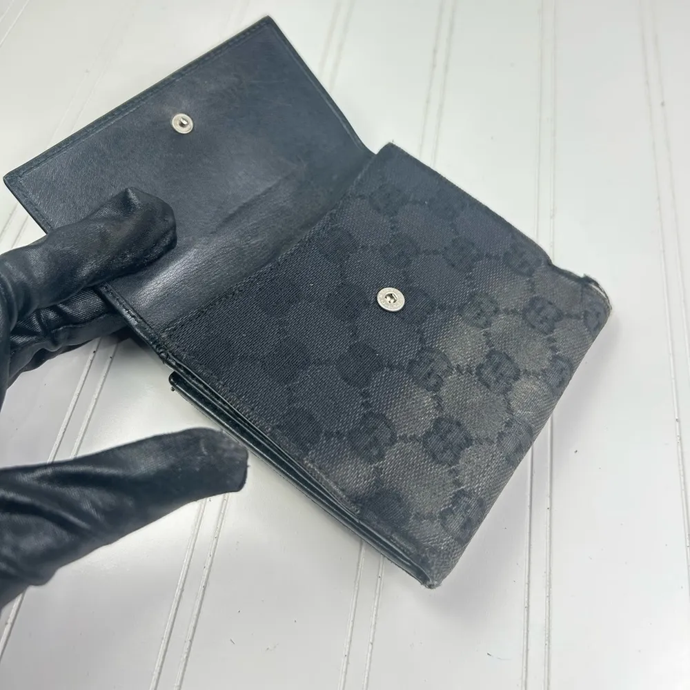 Gucci Vintage Black Multiple Compartment Wallet - Image 11