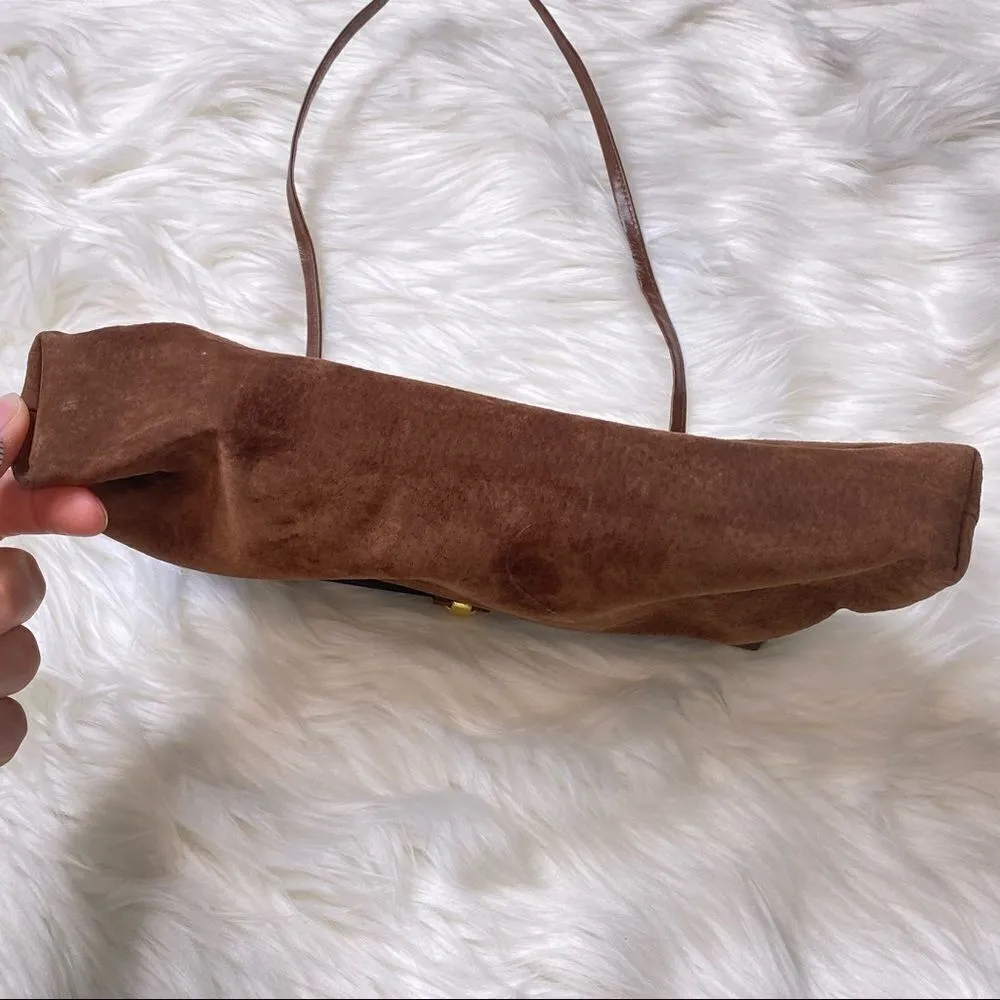 ‎VINTAGE Italy Tortoise Shell Leather bag Purse Brown - Image 5