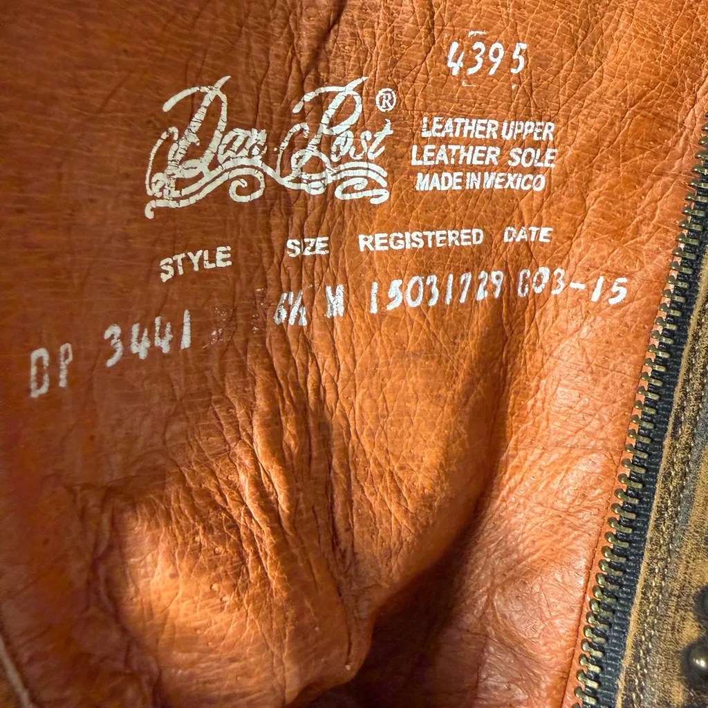 Dan Post DP3441 Distressed Leather Turquoise Heart Cowgirl Boots 6.5M ā Western - Image 2