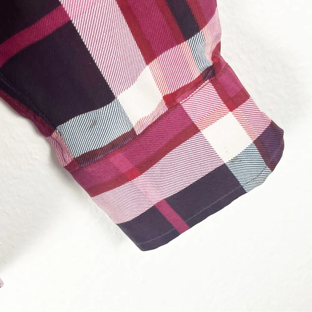 EQUIPMENT 100% Silk Plaid Lightweight Long Sleeves Button Up Blouse, Size Small - Image 6