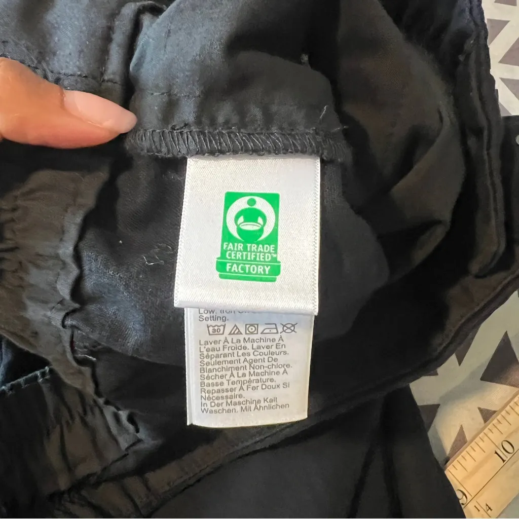 J. Crew Linen Cotton Blend Sailor Pant Black Ankle Crop Button Pocket Size 14 - Image 10