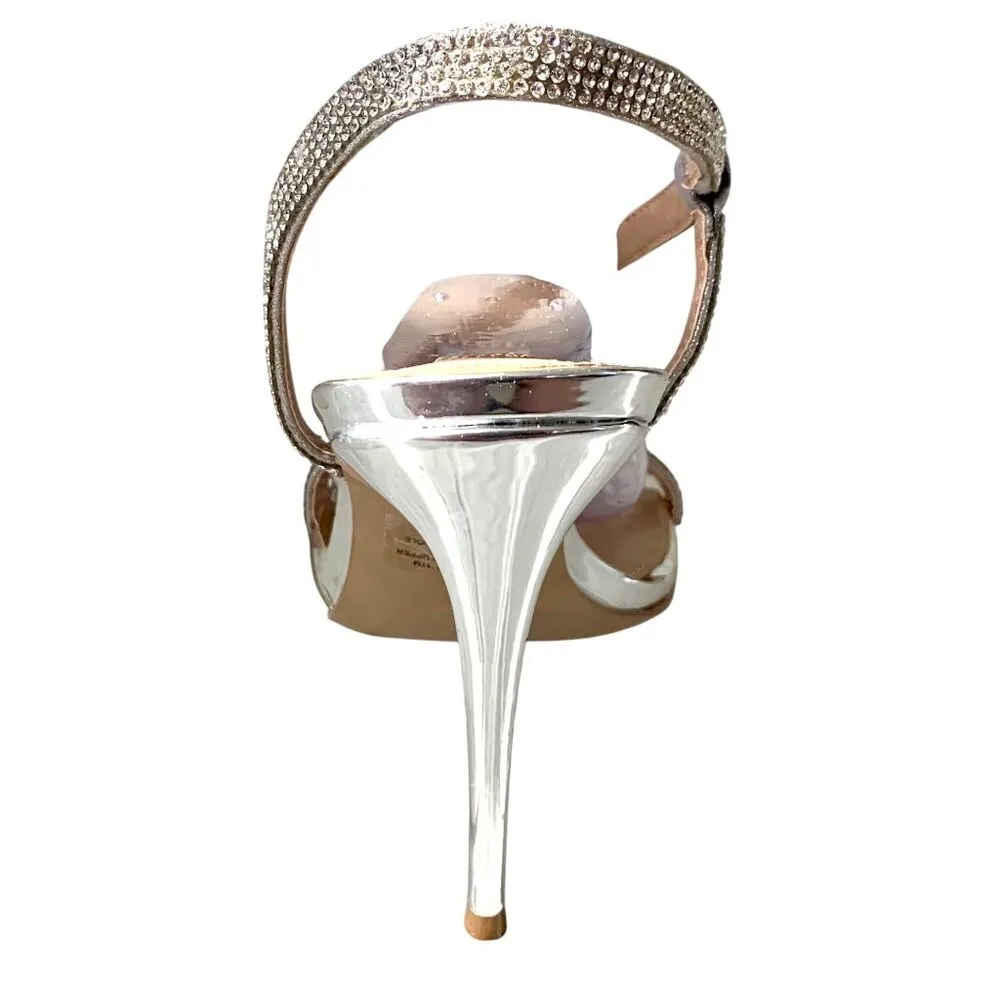 Steve Madden Noelle Glass Rhinestone Embellished Strappy Stiletto Heels Size 11 - Image 6