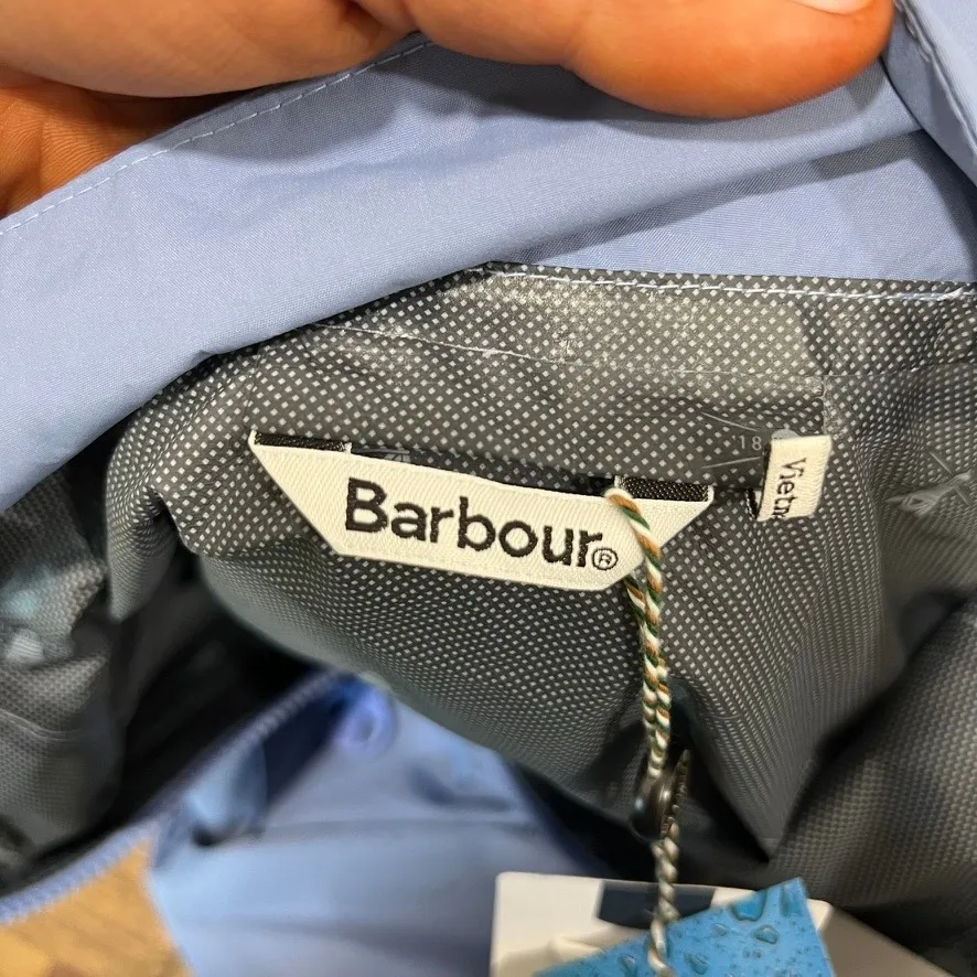 Barbour‎ Womens Deepsea Jacket 8 NWT Waterproof Soft Shell Hood Outerwear Blue - Image 6