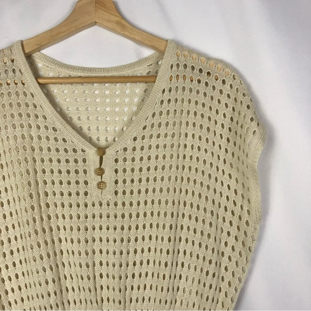 Cupshe Storyteller Beige Cut Out Knit Swim Cover Up Dress M - Image 4