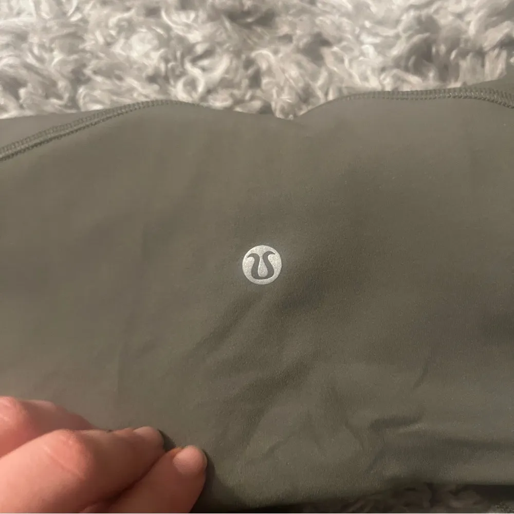 lululemon mini flare regular army green size 6 - Image 5