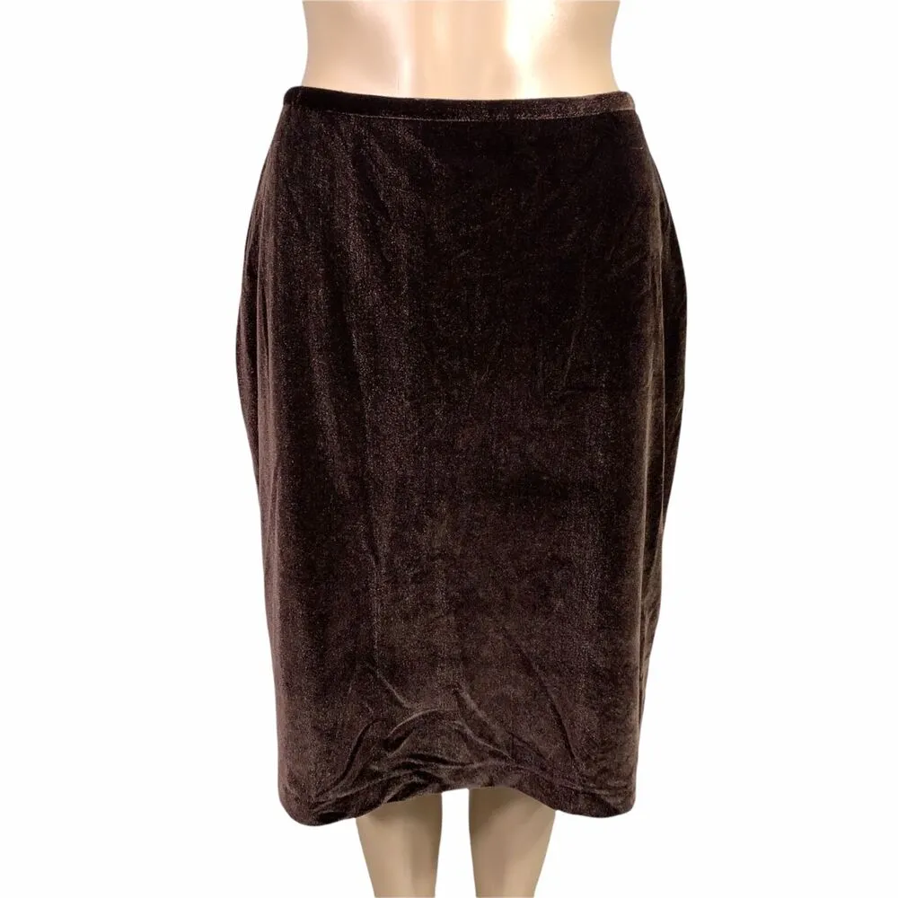Eden Maids Womens Velvet Halter Top and Pencil Skirt Set Chocolate Brown 6 - Image 12