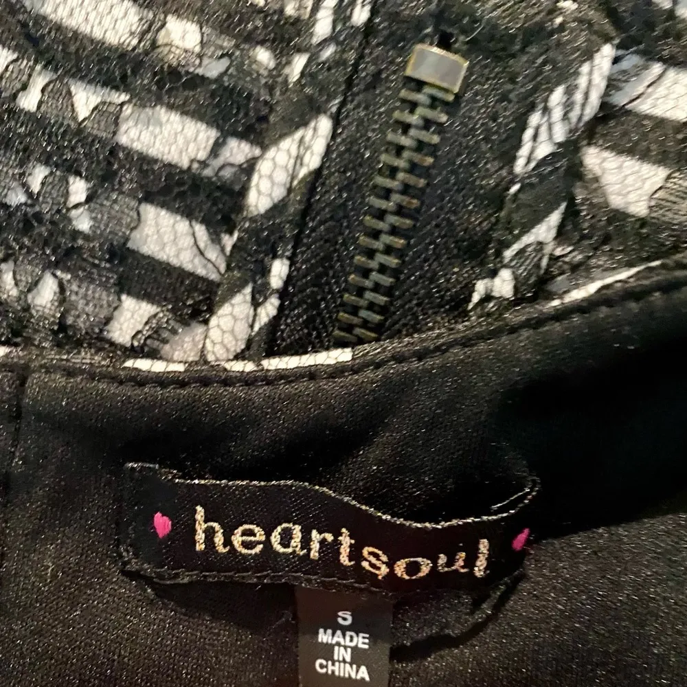 Black & White Lace Net Flare Dress - Image 3