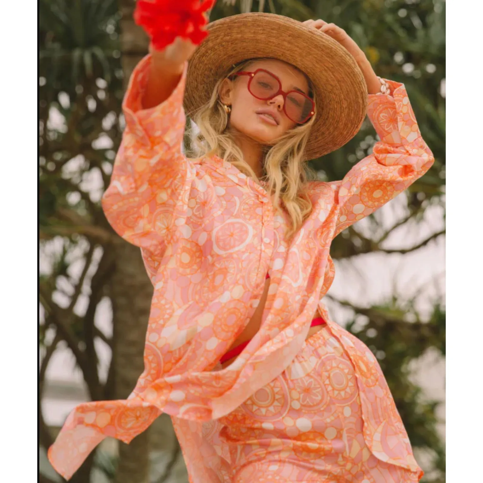 ARAMINTA JAMES Capri Satin Button Down‎ Shirt NWOT Medium Pink - Image 2