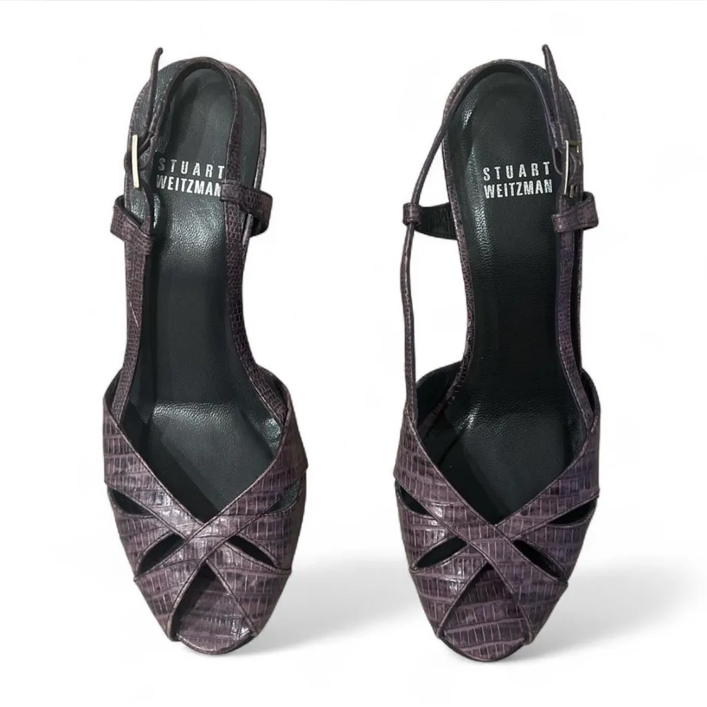 Stuart Weitzman Purple Snake Heels - Image 3