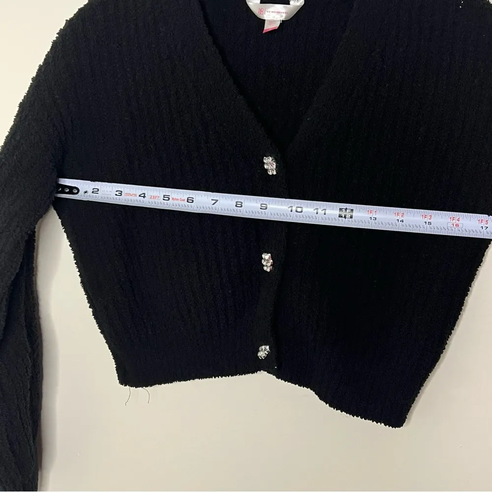 No Boundaries Black V-Neck Cardigan Sweater - Image 9