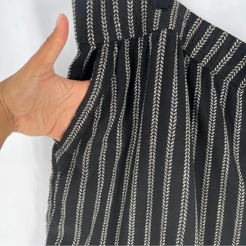 Sonoma Black & White Linen Blend Chevron Striped‎ Pull On Easy Short NWT Size 3X - Image 2