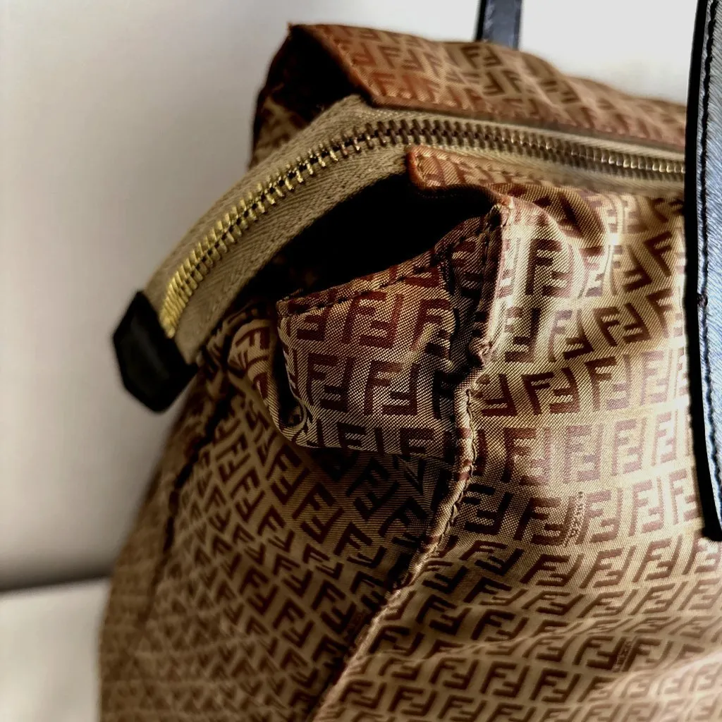 Authentic Fendi Zucca monogram tote bag nylon/leather - Image 5