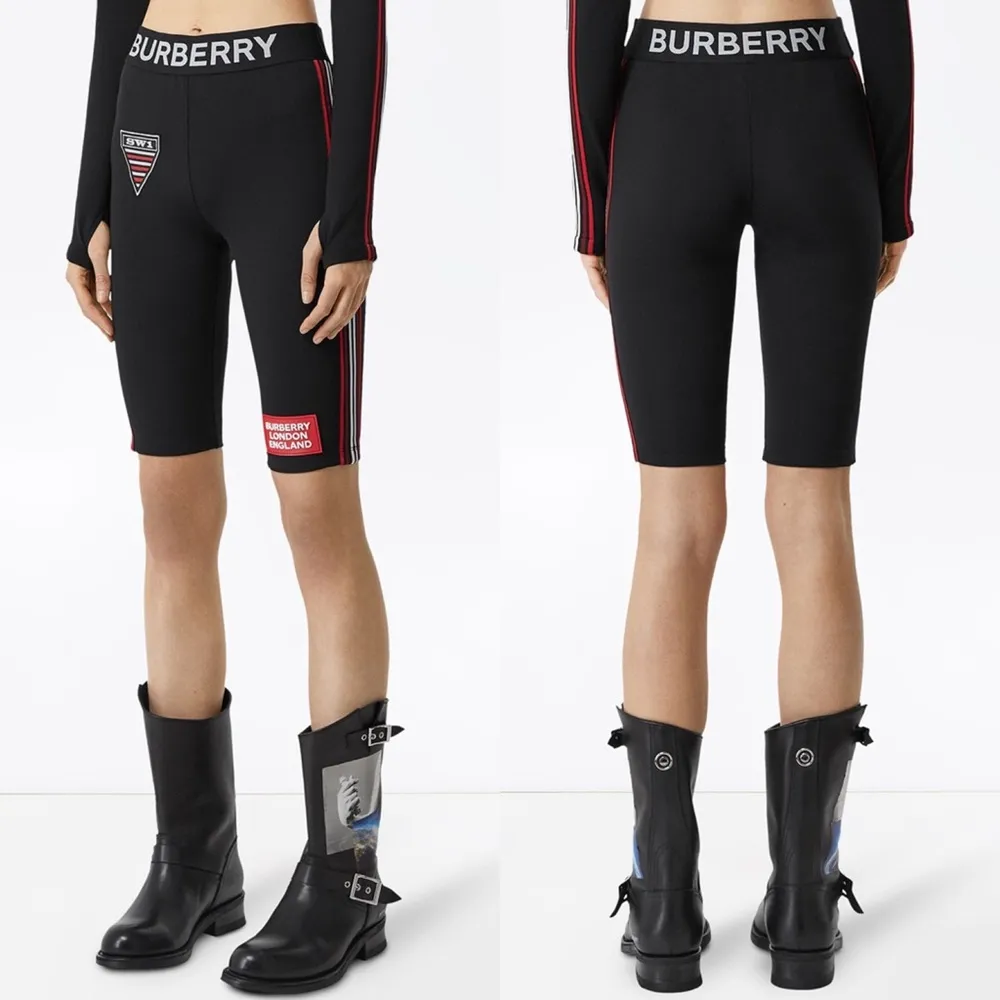 Burberry Sesia Logo Biker Shorts in Black - Image 5