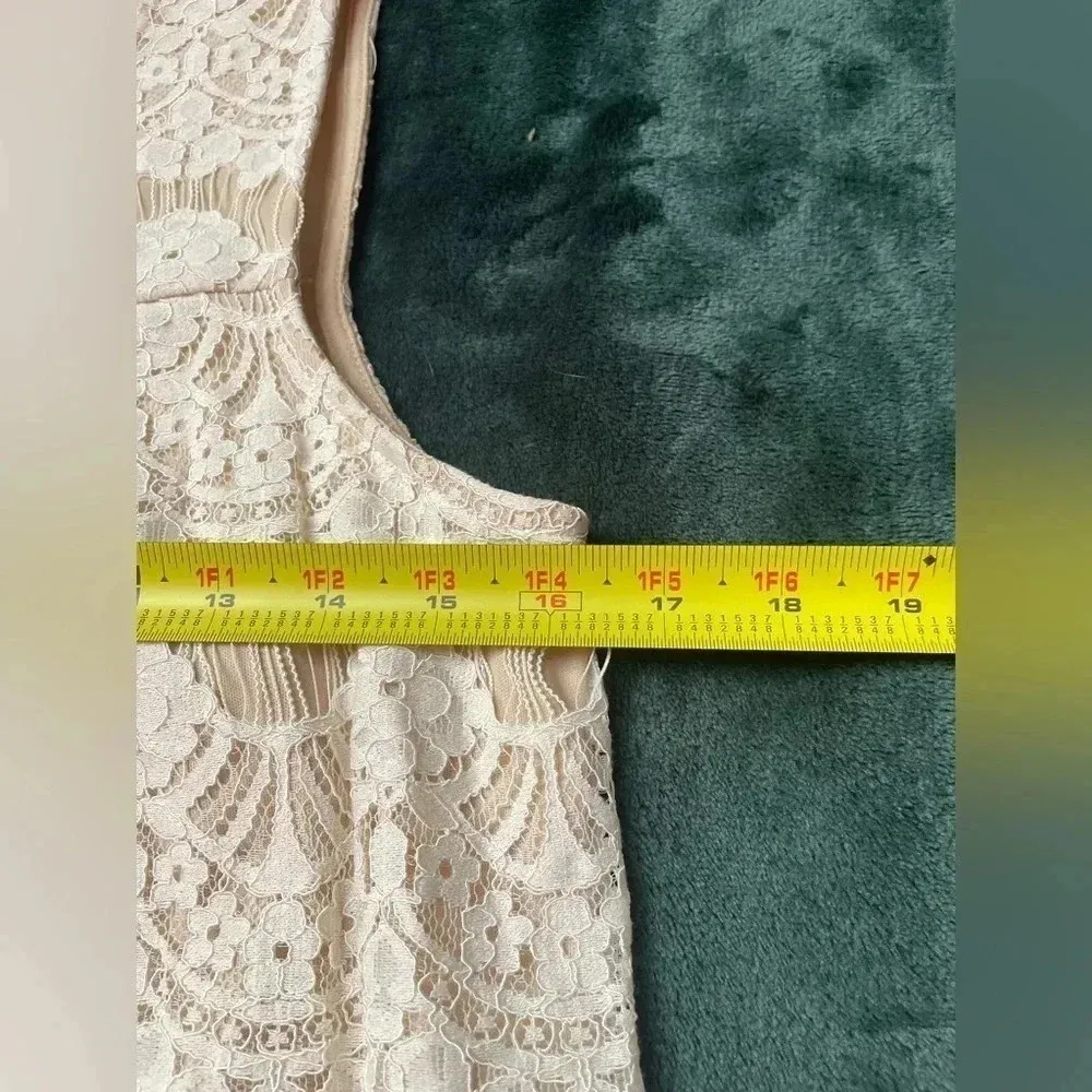 White Lace Halter Mini‎ Dress Boho Bohemian Rehearsal Size XS 0274 - Image 2