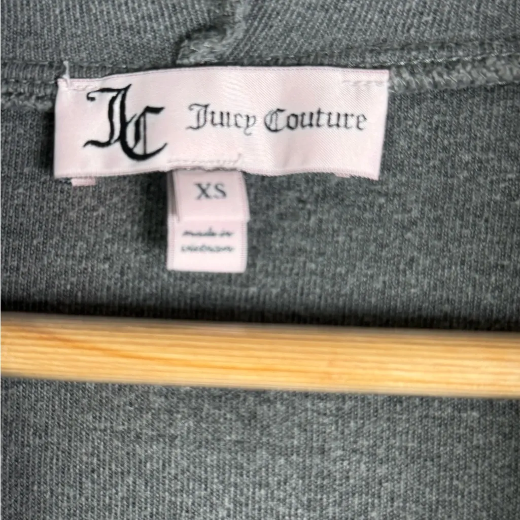 Vintage Y2K Women’s Juicy Couture Velour Zip Hoodie Gray Size XS McBling - Image 3