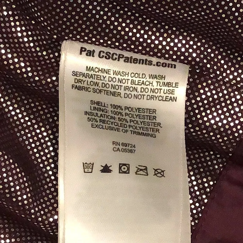 COLUMBIA OmniHeat Burgundy Quilted Insulated Jacket Thumbholes Zipper Pockets LG - Image 13