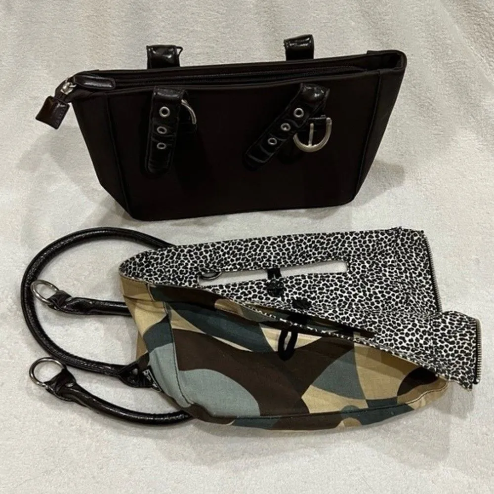 Luvali Dark Brown Bag with Kaleidoscope/Jungle Cover - Image 14