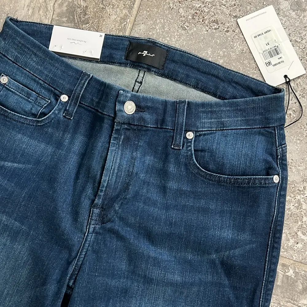 7 For All Mankind Kimmie Mid Rise Slim Straight Jeans in Dian, Size 31 NWT - Image 4