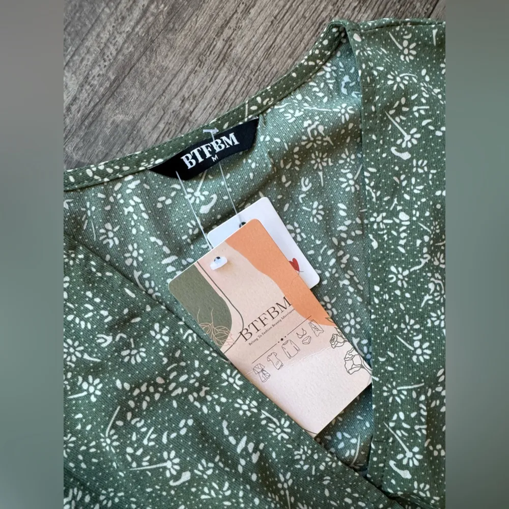 BTFBM Green Asymmetrical Ruffled Sundress Size M - Image 16