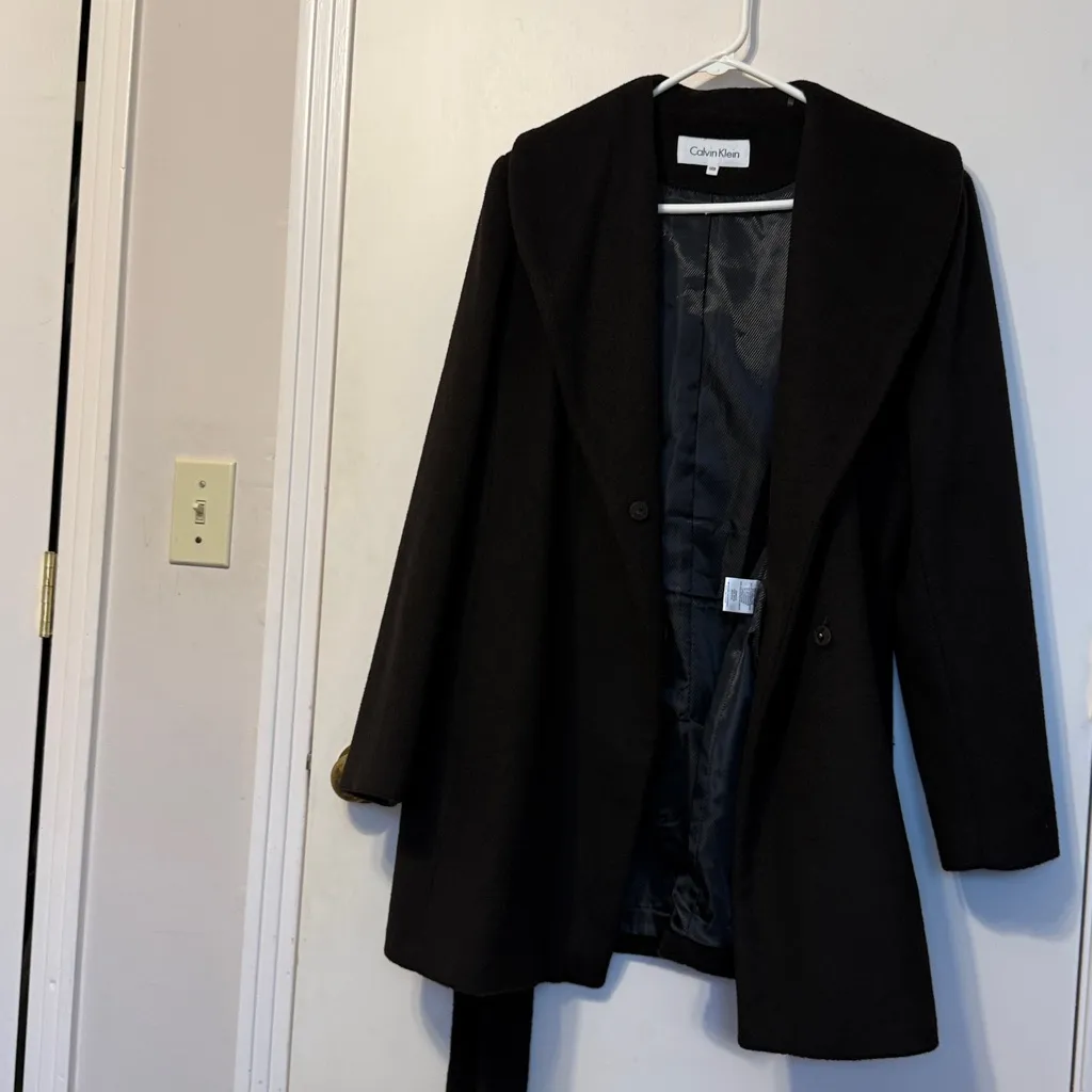 Calvin Klein Elegant Black Pea Coat - Image 7