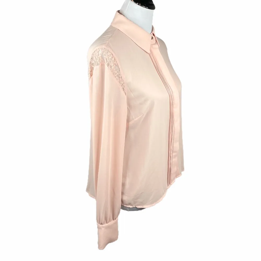 Chloe K Sheer Blouse, Light Peach, Large - Image 3
