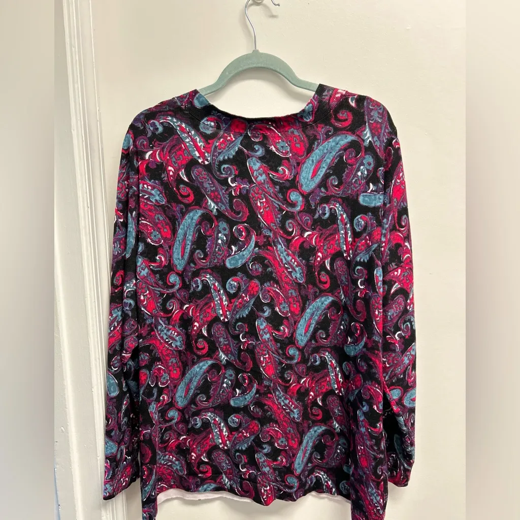 Joseph A Multicolor Paisley Cardigan - Image 4