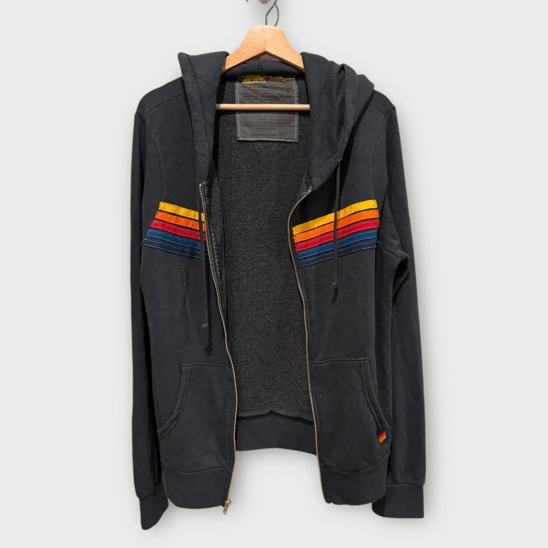 Aviator Nation 5-Stripe Zip Hoodie Size Large - Image 8