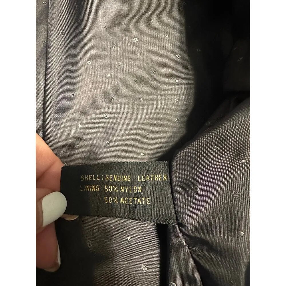 Express Black Leather Motorcycle Moto Jacket Women's Size Medium - Image 6