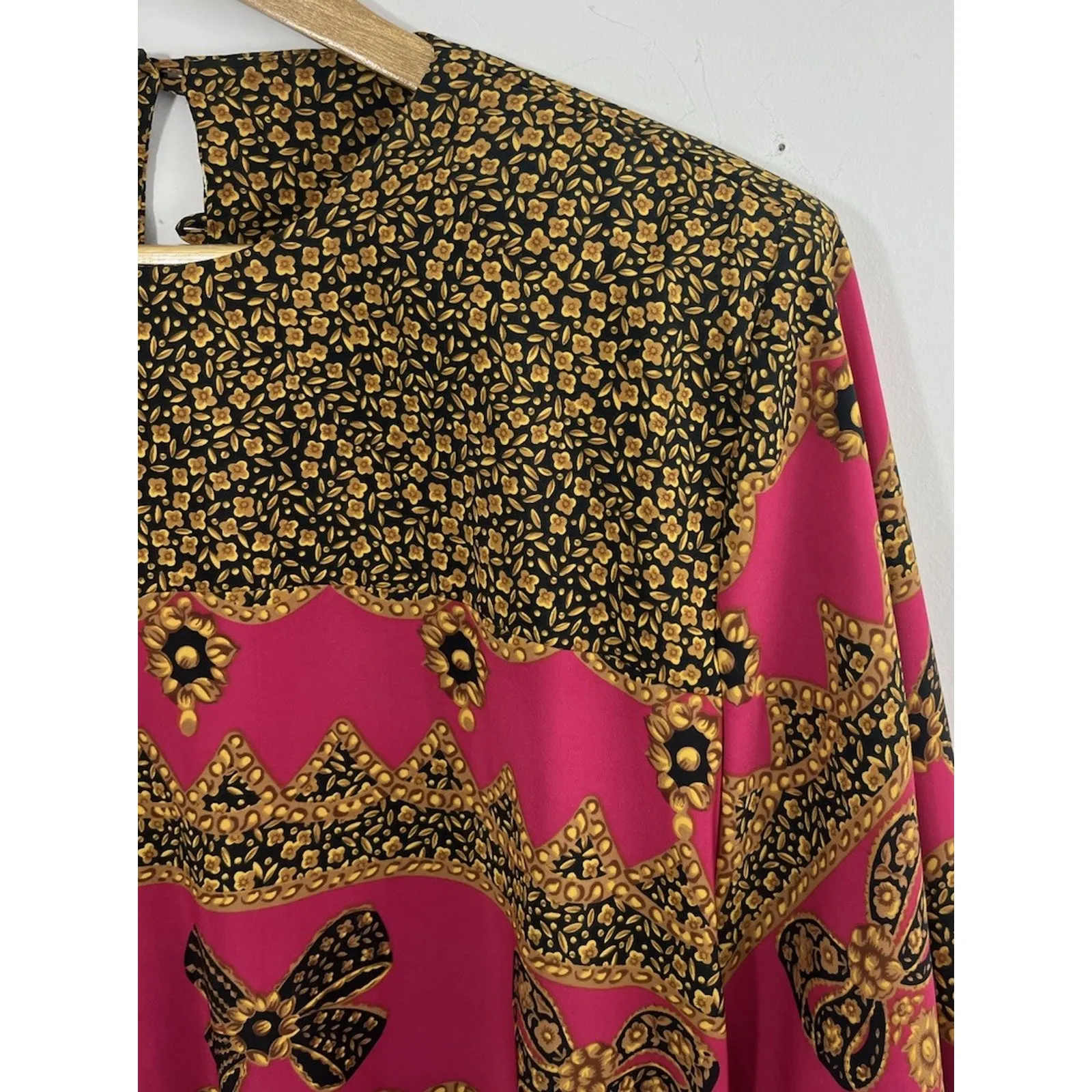 Jo Hanna York Joan Davis Women Blouse Top 20P Shoulder Pads Silky Retro VTG 80s Size undefined - Image 2