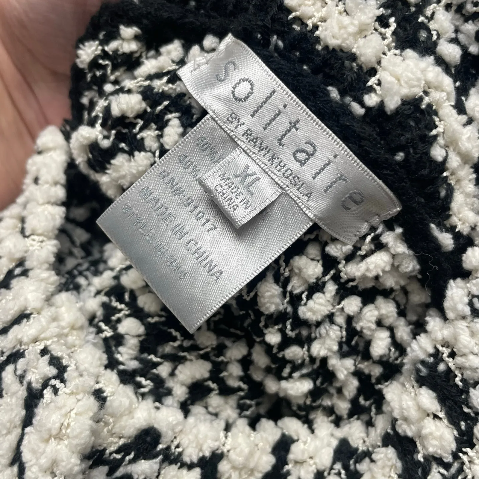 Solitaire by Ravi Khosla Chunky Open Cardigan Soft Boucle Oversize Duster XL - Image 2