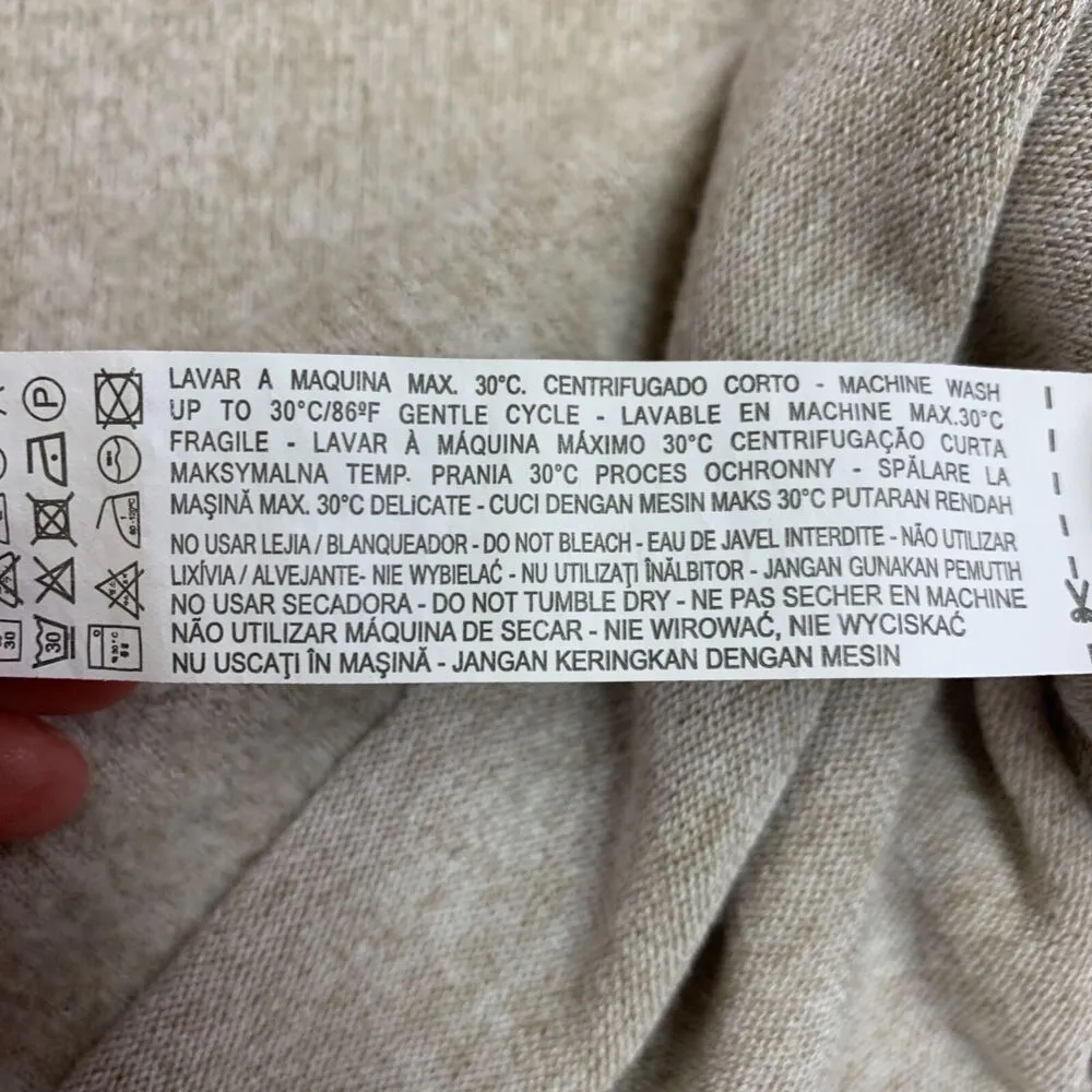 Zara Womens Pullover Sweater Soft Boxy Over Sized Beige Minimalist Medium - Image 9