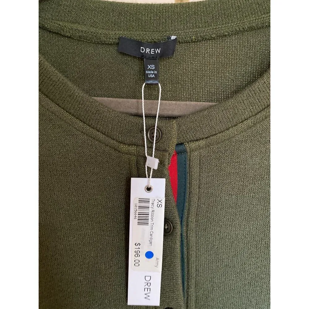 Drew Army Green Cardigan Dark Academia Grandpacore Classic Capsule Wardrobe - Image 6