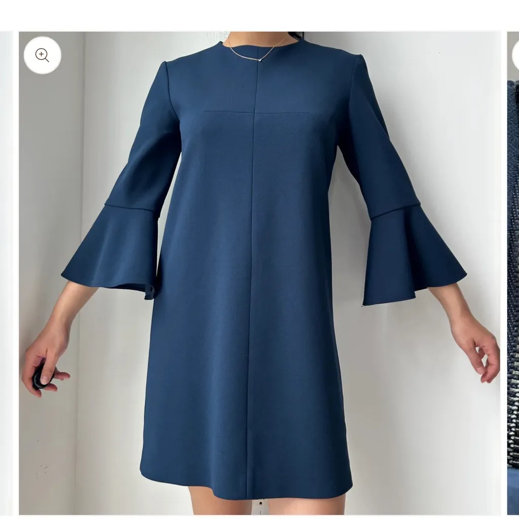 Tibi | Structured Crepe Bell Sleeve Sheath Dress 8 - Image 4
